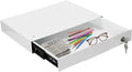 14" Under Desk Mounted Drawer, White Slide Out Pull-out Drawer Attachable Storage Drawers, Lockable Under Drawers for Sit Workstation Office