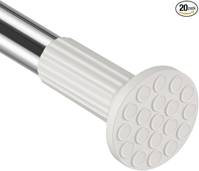 ZOCONE Tension Curtain Rod 51-128 Inch (4.25-10.5Ft), Shower Curtain Rod No Drilling for Bathroom, Outdoor Curtain Rods for Patio, Heavy Duty Long Tension Rod for Window, Stainless Steel
