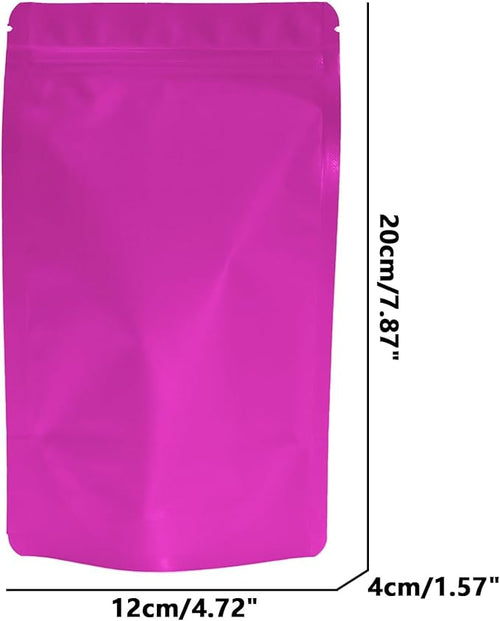 100PCS Smell Proof Resealable Pouch Bags,ULIFESTAR Aluminum Foil Flat Food Storage Bag,Sealable Pcsaging Zipper Pouches with Tear Notches for Pcsaging Lipgloss,Jewelry,etc(10*15cm/3.94*5.91",Purple)