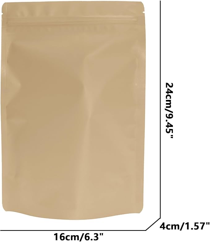 100PCS Smell Proof Resealable Pouch Bags,ULIFESTAR Aluminum Foil Flat Food Storage Bag,Sealable Pcsaging Zipper Pouches with Tear Notches for Pcsaging Lipgloss,Jewelry,etc(16 * 24cm/6.3 * 9.45",Gold)