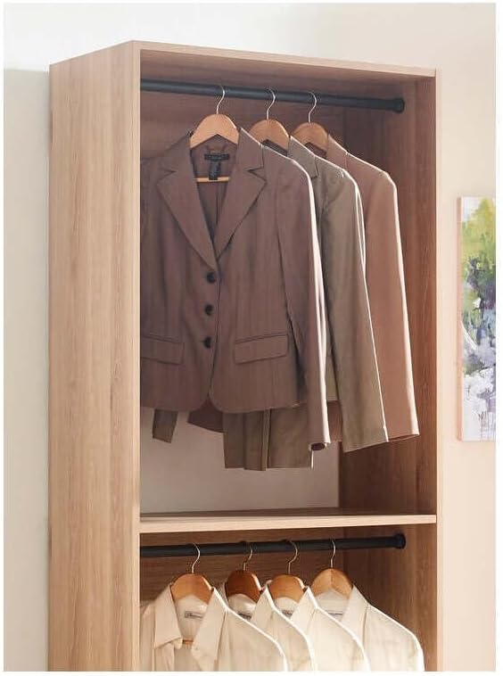 Maykoosh Closet System Organizer - Customizable Walk-in Wardrobe Storage Oak/Model A 1 Closet