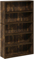 Furnifact Amber Pine 5-Tier Open Shelf Bookcase, Versatile Display and Storage, Wooden Construction for Home and Office, Stylish Durable Design