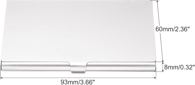 PATIKIL Business Card Holder, Aluminum Alloy Flip Cover Slim Name Cards Case for Women Men, Silver Tone