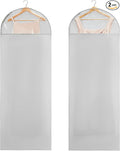 Carbrea 66 Inch Garment Bags for Hanging Clothes - Long Dress Bags for Gowms Closet Wardrobe Storage Travel - 2 Pack