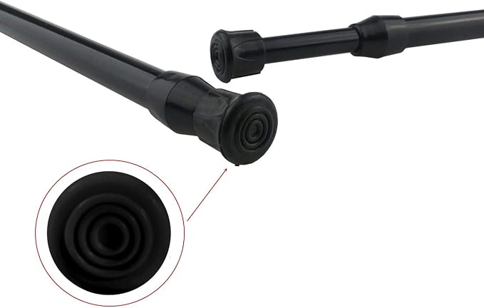 Cupboard Bars Tension Rods, 6 Pack Spring Tensions Rods Steel Adjustable Tension Curtain Rod Closet Rod Window Rods (Black, 11.8-20 Inches)