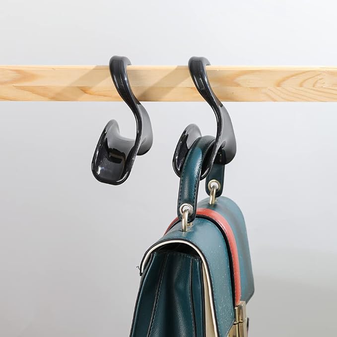 Purse Hanger for Closet Rod - Handbag Storage Organizer - Acrylic Hangers for Hanging Purses, Backpacks, Satchels, Crossovers, Totes (4 Pack)