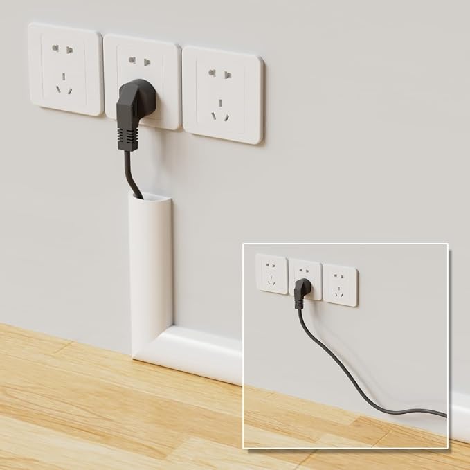 39" Side Open Cord Hider for Wall Mounted Tv, Silicone Flexible Cable Cover to Hide Conceal Cords Along Wall,Wire Raceway Management Cable Concealer Channel,Electric Cord Organizer,W 1.08"× H 0.6"