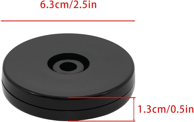 4 Pcs Black 2.5 inch Acrylic Lazy Susan Rotating Turntable Organizer Bearings - Round Swivel Plate for Spice Rack, Table, Cake, Kitchen Pantry