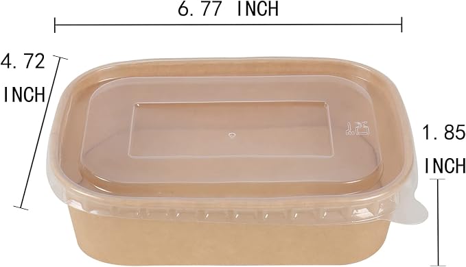 17 oz Disposable Kraft paper bowls with lids Food container 50 Pack