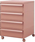 ELEFOCUS 5 Stackable Plastic Storage Bins, rotatable Storage cabinets and Drawers, Bedside Storage Units(Size:42x42x64cm(17x17x25inch),Color:Pink)