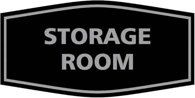 Signs ByLITA Fancy Storage Room Sign (Black/Silver) - Large 2 Pack