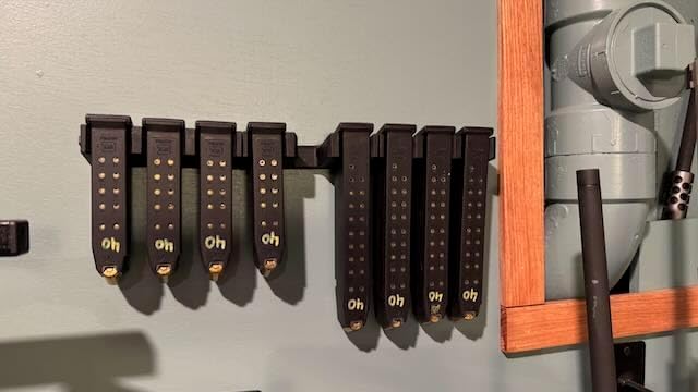 Magazine Mount for Glock 17 19 26 31 32 33 34 Mags - Wall Display Storage Organization System (8 Mounts Hold 24 Mags)