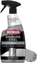 Weiman Stainless Steel Cleaner & Polish, Anti Fingerprint Spray Stainless Steel Cloth, Water Spots & Grease, No Streaks or Residue, Safe for Metal Polish, Chrome, Appliances, Fridge, Sinks & Grills
