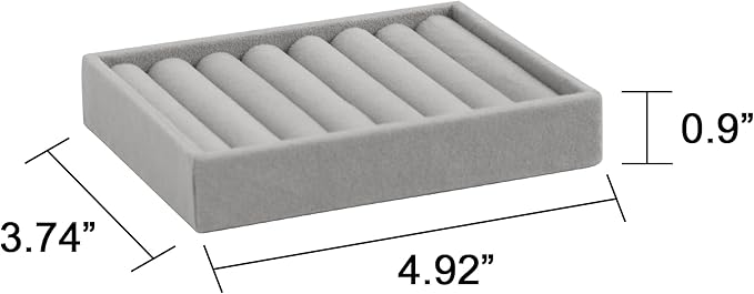 Frebeauty Small Jewelry Trays for Drawer,2 Pack 7 Slots Ring Organizer | Jewelry Box Inserts,Drawer Inserts,Vanity Drawer Organizer,Mini Size,Compact Ring Holder,Stackable Ring Tray