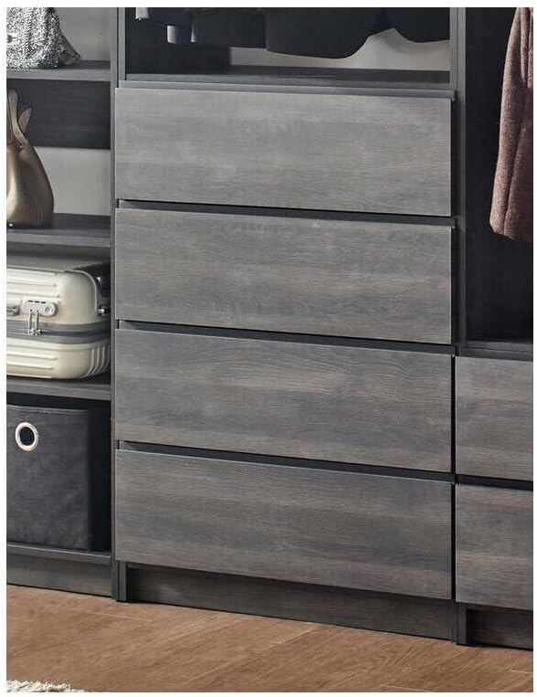 Maykoosh Closet System Organizer - Customizable Walk-in Wardrobe Storage Black/Model ECDA 4 Closet