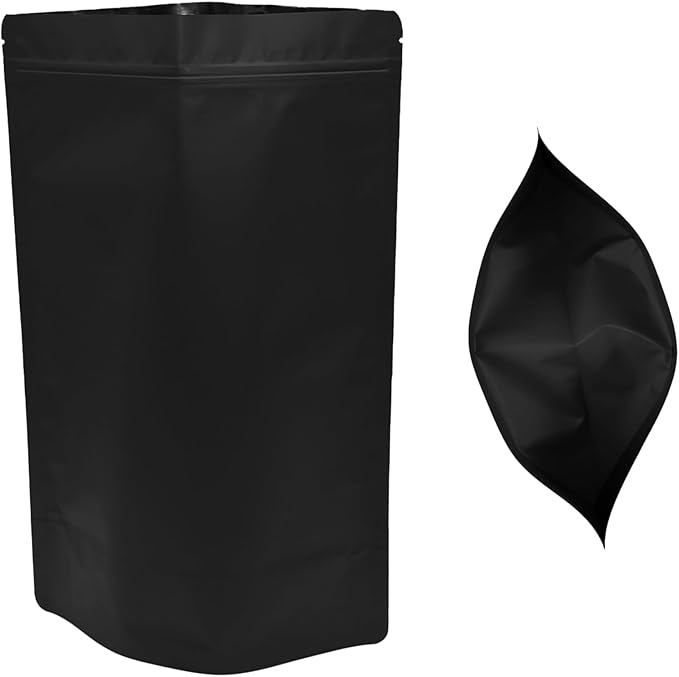 50PCS Smell Proof Resealable Pouch Bags,ULIFESTAR Aluminum Foil Flat Food Storage Bag,Sealable Pcsaging Zipper Pouches with Tear Notches for Pcsaging Lipgloss,Jewelry,etc(20*30cm/7.87*11.81",Black)