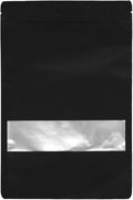 50PCS Foil Pouch Mylar Bags with Clear Window,ULIFESTAR Stand Up Sealable Bags with Tear Notches,Resealable for Food,Party Favors,Gift Packaging and Small Business(20 * 30cm/7.87 * 11.81",Black)