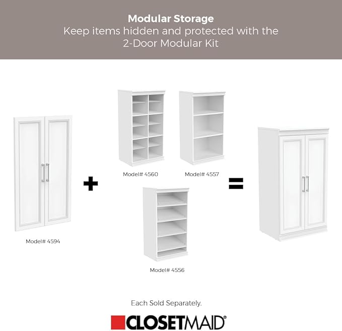 ClosetMaid Modular Storage Shelf Unit with 12 Adjustable Shelves & Dividers, White