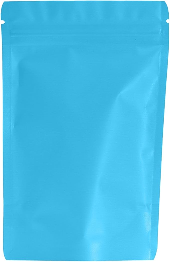 100PCS Smell Proof Resealable Pouch Bags,ULIFESTAR Aluminum Foil Flat Food Storage Bag,Sealable Pcsaging Zipper Pouches with Tear Notches for Pcsaging Lipgloss,Jewelry,etc(10*15cm/3.94*5.91",Blue)