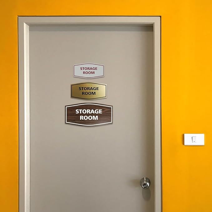 Signs ByLITA Fancy Storage Room Sign (Black/Silver) - Medium 2 Pack