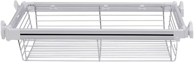 Telescopic Pull-Out Storage Basket – Stackable & Detachable Cabinet Organizer for Kitchen, Office & Wardrobe – Versatile White Drawer (914x460x170mm)