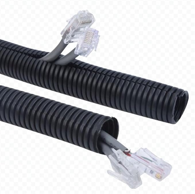 15 FT 1/4” Wire Loom Split Tubing,Dog Cat Cord Protector,Split Wire Loom Tubing Wire Conduit – Black (15FT 1/4")
