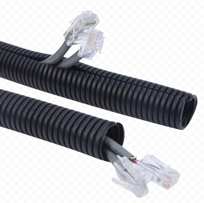 15 FT 1/2” Wire Loom Split Tubing,Dog Cat Cord Protector,Split Wire Loom Tubing Wire Conduit – Black (15FT 1/2")