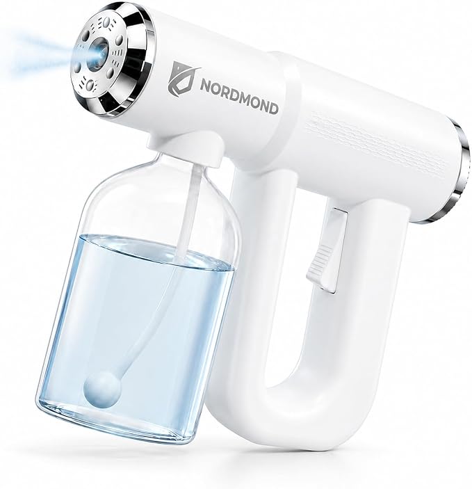 The Original Disinfectant Fogger Machine - Professional Sanitizer Sprayer - ULV Atomizer & Nano Steam Gun – Rechargeable Barber Spray Gun with Blue Light V2