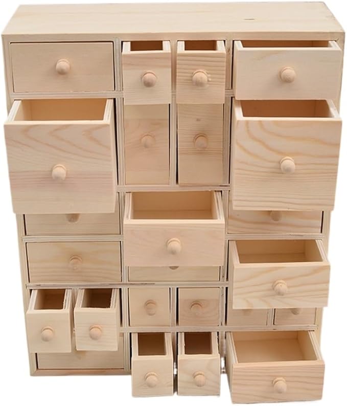 FMURY Wooden Box Vintage Wooden Storage Box Multi-Drawer Jewelry Storage Cabinet Desktop Storage Cabinet