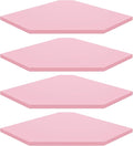 Homode Corner Shelf Wall Mount, Set of 4 Corner Floating Shelves, Wood Hanging Storage Shelving with Cord Hole, Wall Shelf Organizer for Bathroom Bedroom Living Room Office, Pink