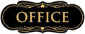 All Quality Designer Office Sign | Easy Installation - Black/Gold - Large (1 Pack)