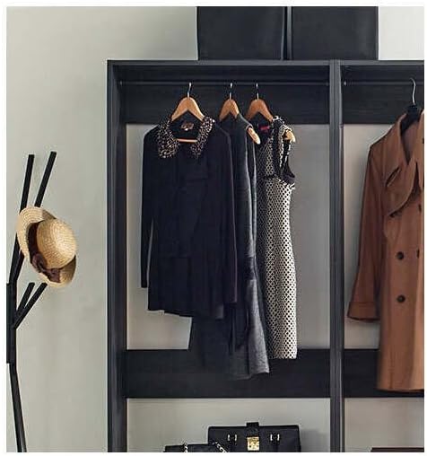 Maykoosh Closet System Organizer - Customizable Walk-in Wardrobe Storage Black/Model BCD 3 Closet