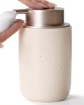 BosilunLife Foam Soap Dispenser, Hand Pump Dispenser for Kitchen Sink | Ceramic Foaming Hand Dispenser for Bathroom Modern Farmhouse Small Soap Dispenser Lotion (Apricot, Foam Pump)