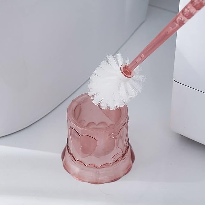 Toilet Cleaner Brush for Bathroom, Toilet Brush and Holder, Floor Standing Toilet Scrubber, No Dead Angle Home Cleaning Utensils Bathroom Accessories (Color : Pink) (Black)