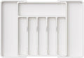 Lifewit Extra Large Silverware Drawer Organizer, Expandable Utensil Tray for Kitchen, BPA Free Flatware and Cutlery Holder, Adjustable Plastic Storage for Spoons Forks Knives, 13-22 x 15, White