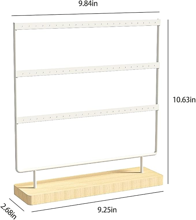 Julysky Earring Holder Organizer,Earring Holder Stand for Hanging Earrings,Earring Display Stand，Earring Organizer Stand，Earring Tree (White, 3 Layers)