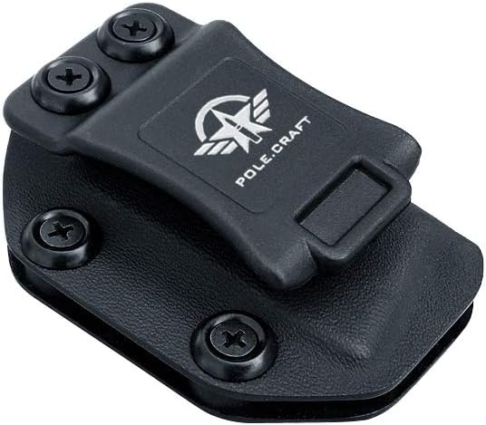POLE.CRAFT IWB/OWB Magazine Holster Kydex - Mag Carrier Fits: 9mm .40 Double Stack / 9mm .40 Single Stack - P365 1911 Glock 19 19X 17 26 27 28 43 22 23 25 26 27 31 32 33 34 35 37 38 Glock43X .. Mag