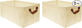 Large Capacity Storage Bins Closet Organizer System, 2PCS Fabric Storage Box with Steel Frame Stackable Shelf Storage Baskets Foldable Wardrobe Storage Box for Clothes Toys (Beige)