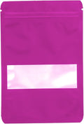 100PCS Foil Pouch Mylar Bags with Clear Window,ULIFESTAR Stand Up Sealable Bags with Tear Notches,Resealable for Food,Party Favors,Gift Packaging and Small Business(10 * 15cm/3.94 * 5.91",Purple)