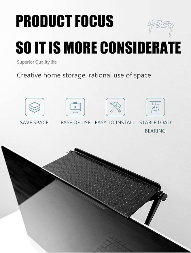 2 park TV Top Shelf apple tv mount Monitor Shelf Screen Storage Shelf floating tv stand Router Shelf Adjustable Mount for Media Box, Game Console, Router TV, Camera Frames Remote 11.8 X 4.7 inch