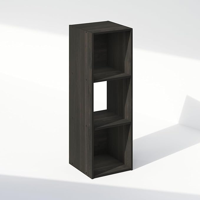 HomeStock Modern Minimalism Cubic Storage Cabinet, Bookcase, Bookshelf Espresso/3 Cube