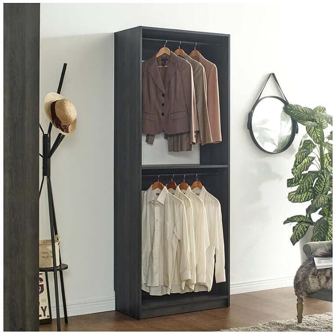 Maykoosh Closet System Organizer - Customizable Walk-in Wardrobe Storage Black/Model A 1 Closet