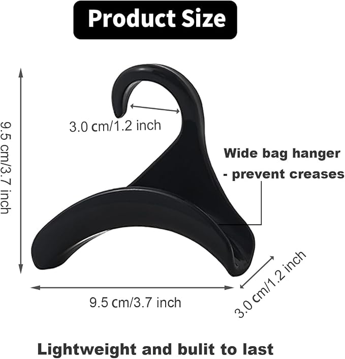 10 Pcs Purse Hanger Hook Purse Organizer Insert Hanger Holder Handbags Backpacks Arch Hook for Closet Home Storage(Black)
