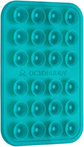 OCTOBUDDY Classic - Silicone Suction Phone Case Adhesive Mount - Hands-Free, Strong Grip Holder for Selfies & Videos - iPhone & Android Compatible - 2.25″ x 3.25″, Turquoise