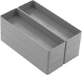 Teling 6 Pcs Grey Large Rectangular Desk Organizer Set, Half Accessory Tray, Plastic Tabletop Organizer for Office, Home, or Study, Dimensions: 9.45 x 2.95 x 1.38 Inches