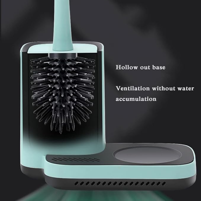 Multi-Function Toilet Brush and Holder, Toilet Cleaner Brush for Bathroom, Floor Standing & Wall Mounted Toilet Scrubber, No Dead Angle Home Cleaning Utensils Bathroom Accessories (Color : Whit