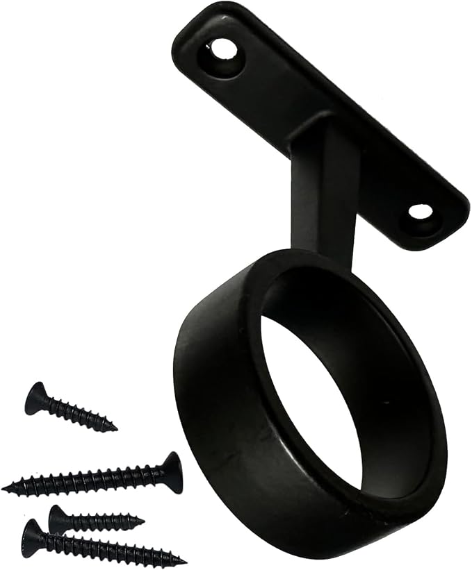 Desunia Die-Cast Mid Hanger for Black Round Closet Rod | 32mm Diameter | 8 Pack