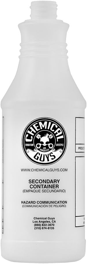 Chemical Guys Professional Spray Bottle, Chemical Resistant, 32 Oz | Heavy-duty bottle and adjustable sprayer shift from fine mist to jet stream, built for strong detailing chemicals