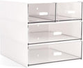 Marknor Makeup Organizer, Desk Organizer with 4 Drawers, Sundries Storage，Vanity Organizer, Cosmetic Storage Organizer, Desk Storage Box, Bathroom Counter or Dresser, White QBH-4CT-1