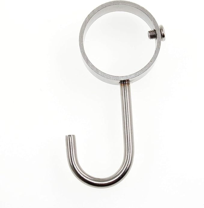 Stainless Steel Kitchen Hanger Hooks,Heavy Duty Rod Tube Rail Hanger Hooks for Hanging Pots and Pans,Towels,Oven Mitts,Fits for 32mm/1" Dia Rod,6 Pack